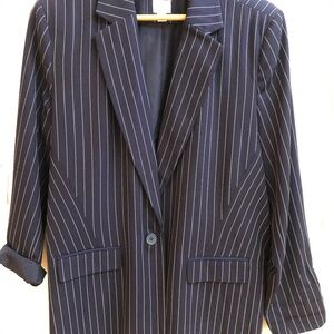 New! Striped Navy Blue Blazer